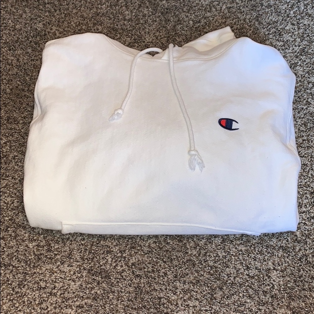 WHITE CHAMPION HOODIE